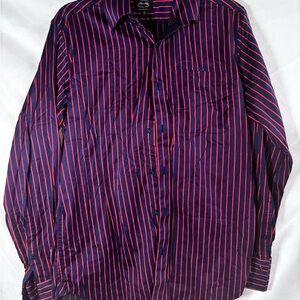 Allen Solly Men's Striped Shirt - Dark Blue and Red